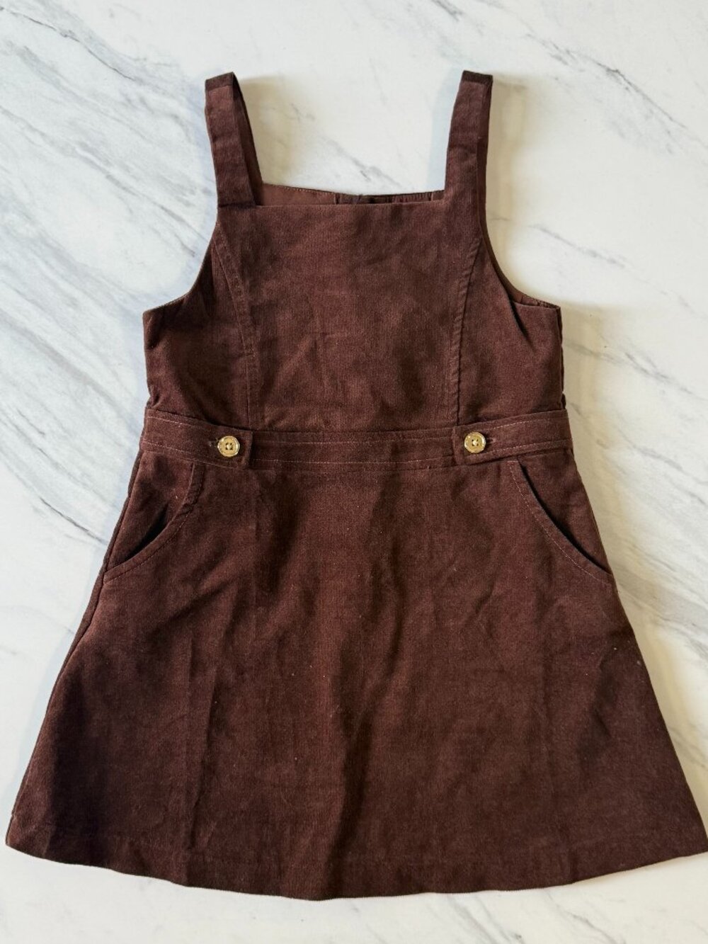 Janie and Jack Girls Size 5 Brown Corduroy Jumper Pinafore Dress Fall Season